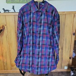 Robert Graham Purple and Blue Checkered Shirt